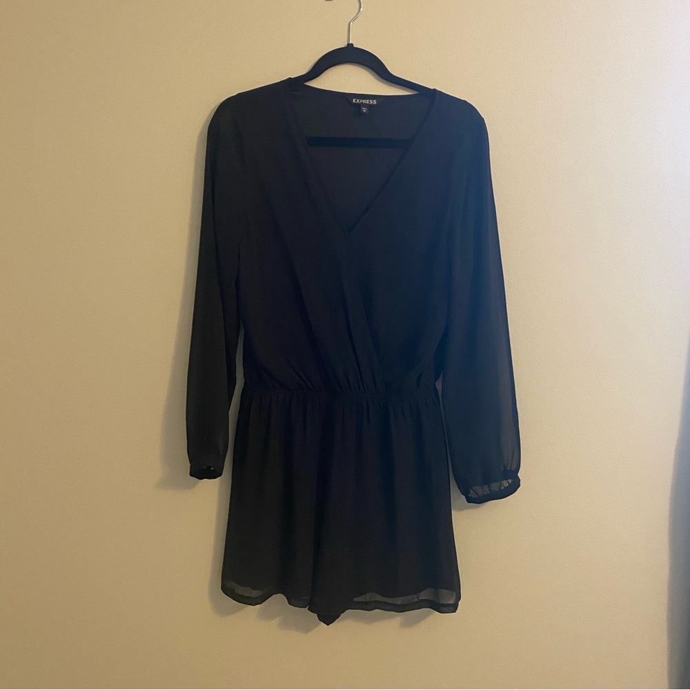 Black Express Long Sleeve Romper